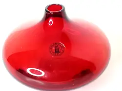 IKEA Cranberry Ruby Red Glass Vase Johanna Jelinek New Nordic Modernist.  4 inches Tall.   The white seen in photos...