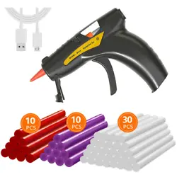 The hot glue gun kit is equipped with a upgraded 2200mAh premium lithium-ion battery. Moreover, the cordless hot glue...