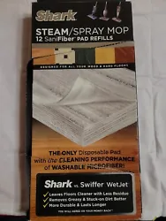Shark SaniFiber Pad Refill  For Steam Spray Mop  Box Of 12  Genuine OEM Outside Box is Damaged Some. All are there and...