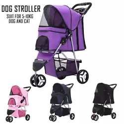 3 Wheels Pet Stroller Cat Dog Cage Stroller Travel Folding Carrier Breathable US. Its perfect for carrying beverages,...