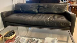 Restoration Hardware 7 Belgian Slope Arm sofa. Pewter leather, down fill. In great shape but it doesnt fit in our new...