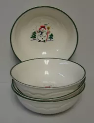 Soup Cereal Bowls. SNOW VILLAGE. SET OF FOUR. We will replace the item(s).