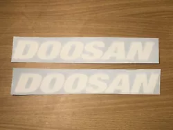 Doosan Diesel 9” Stickers (set Of 2) White Forklift Loader Excavator Decal. Condition is New. Shipped with USPS First...