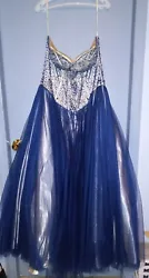 Quinceanera Dress Ball Gown. Size XXL Pre-owned.  No rips or tears. Beautiful blue and silver. Only worn once.