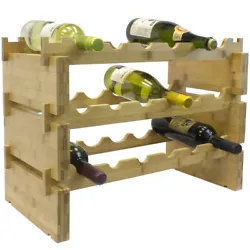 Make a toast to showcasing up to 18 wine bottles with the Sorbus Bamboo Wine Rack! Serve guests during major sporting...