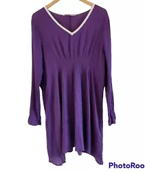 Athleta purple beach coverup dressSmocked at waistGauzy materialSize 1XMeasurements: Length: 38