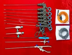 1: Allies Grasping Forcep 3mmx260mm 1pc. 2: Curved Scissor 3mmx260mm 1pc. 3: Maryland Dissector 3mmx260mm 1pc. 4: Hook...