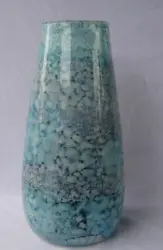 Exquisite hand-made and decorated Art glass vase - nice pastel blue gray color shades by Franco, Italy Each Franco...
