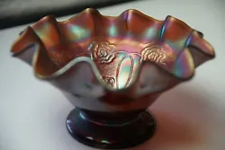 The satin iridescence is good very minimal wear to the belly of the bowl. There is virtually no wear to the collar...
