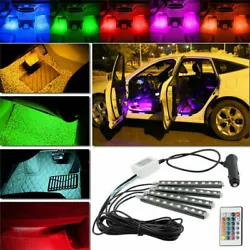 Device Type: RGB Car Decorative Light Strip. Colour of LEDs: 16 RGB Colors. 1x 1 Set LED Car Atmosphere Lights. LED...