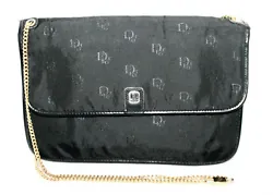 CHRISTIAN DIOR Signature Convertible Clutch/Crossbody Bag. Hideaway chain carry strap for a 16
