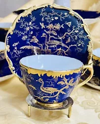 Beautiful Coalport Cairo Gold On Cobalt Porcelain Bone China Tea Cup/saucer-6 available for individual purchase. Exotic...