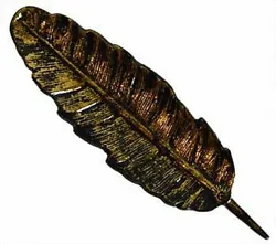 #A-IBCRN2 Very nice size, solid aluminum feather incense burner with an antiqued gold finish. It has an incense stick...
