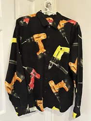 Supreme Drill Ringer Shirt Black Size Medium. This shirt is pre-owned and worn a few times. Shows little to no signs of...