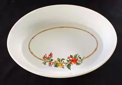 Made in France. Porcelain: AMANDA Pattern Red Berries and Yellow Flowers. Size: 10
