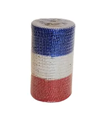Red White Blue 4th Of July Memorial Day Deco Mesh Crafting Ribbon. Size:  30 Feet x 5.5 In.  New.  Please see...