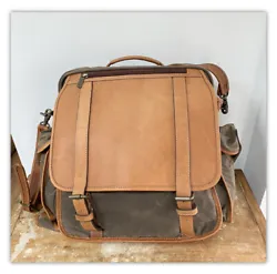 KORCHMAR Marshall Shoulder Bag Computer Case Zip Out Backpack Leather & WaxclothFor auction, a great utilitarian...