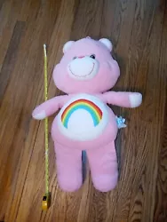 Large 30” Care Bears CHEER BEAR Cuddle Pillow 2002 Plush Stuffed Fleece Pink. Condition is 