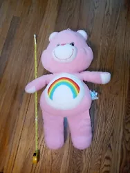 Large 30” Care Bears CHEER BEAR Cuddle Pillow 2002 Plush Stuffed Fleece Pink. Condition is 