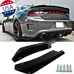 Specification: Condition: 100% Brand New Type: Rear Lip Wrap Angle Splitters Material: Plastic Color: Glossy Black...