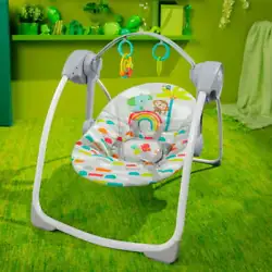 Treat baby to a breezy vacation state-of-mind with the Playful Paradise Portable Swing. Like palm trees swinging in the...