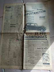 Diverses rubriques et une belle page pub pour la traction ROSENGART. L  AUTO du jeudi 13 septembre 1934.