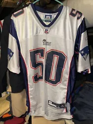 Reebok New England Patriots Jersey #50 Vrabel Mens Small White NFL.
