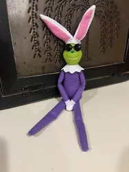 Grinch in disguise as the easter bunny With removable glasses