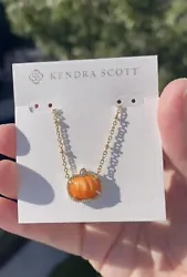 SOLD OUT Kendra 🎃 Scott Gold Pumpkin Necklace NWT and Dust Bag Satellite Chain. Condition is New with tags. Shipped...