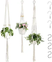 Decorative plant hangers can be hung from a hook on the ceiling or wall-mounted. These sturdy hangers can be used for...
