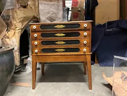 Small Antique American Cabinet with Leather Fronted Drawers, in excellent condition. There are a few marks on the top...