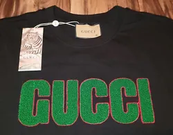 Gucci Mens T Shirt Black XL (Fits Like Large).