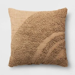 •18in slub throw pillow •Tufted curved pattern •Sewn-seam closure •Square pillow design makes for easy...