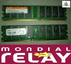 1 SQP DDR 400 1 GB SQP080317. LOT BARRETTE RAM IMAC G5. 1 HYNIX 512 MB PC3200U-30330. Besoin de plus de détail sur...