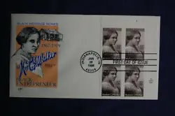 This first day cover for the Madam C. J. Walker 32c Stamp was issued on January 28th, 1998 in Indianapolis, Indiana....