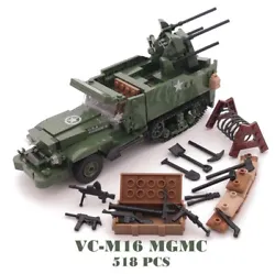 Blocs de construction véhicule M16 MGMC USA WW2.