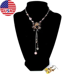 Feature: Durable, Velvet Material, Soft. Material: Velvet. Necklace chain jewelry display stand, durable and exquisite....