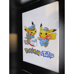 The front displays two Pikachus, a boy and a girl; the boy is in a blue pilot outfit and is riding a plane, the girl is...