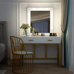 1 X Dressing Table （No Stool）. REMOVABLE MIRROR: With the removal of upper mirror, the makeup vanity can be used as...