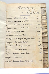 Catalogue manuscrit des ouvrages dune bibliothèque. Quelques rousseurs et salissures. CATALOGUE des ouvrages de la...