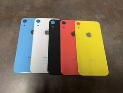 Vitre arrière - couvercle capot cache batterie avec adhésif - pour iPhone XR big trou.