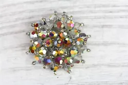 Material: RAINBOW CRYSTAL BEAD CLUSTER. Form: BROOCH. SO MUCH DETAIL IN THIS WONDERFUL BROOCH. JUST PART OF A HUGE...