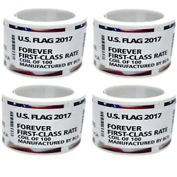 2017 US Flags 4 Rolls of 100 USA Freedom.