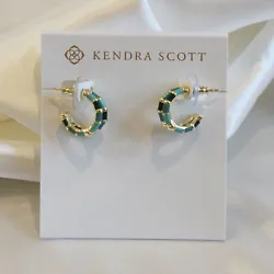 No look is complete without a fun pair of earrings. Style: Hoop, Huggie. Stone/Color: Sea Green Mix.