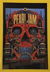 12x8 original framed offset lithograph of American rock band Pearl JamFramer as in condition