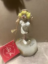 Vintage Ron Lee clown Nurse sculpture 1086/7500 1990 signed with tags 24k gold onyx stand.