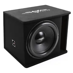 Furthermore, the enclosure is finished in premium grade black carpet for a sleek appearance and features the Skar Audio...