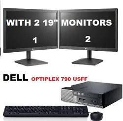 Dell Optiplex 790 USFF i5-2400s Windows 10 Pro - Ultra Small Form Factor PC - 256GB SSD - WITH TWO 19