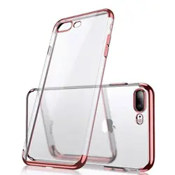 For iPhone 6 Plus/6s Plus TPU 3 Section Colored Case CLEAR/ROSE GOLD TPU 3 Section Colored Case for iPhone 6 Plus/6s...