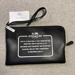 COACH Black Wristlet Leather.